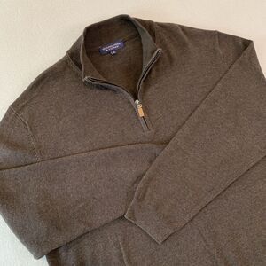 Roundtree & Yorke XL BROWN‎ Long Sleeve 1/4 Zip Pullover Sweater Men's EXCELLENT